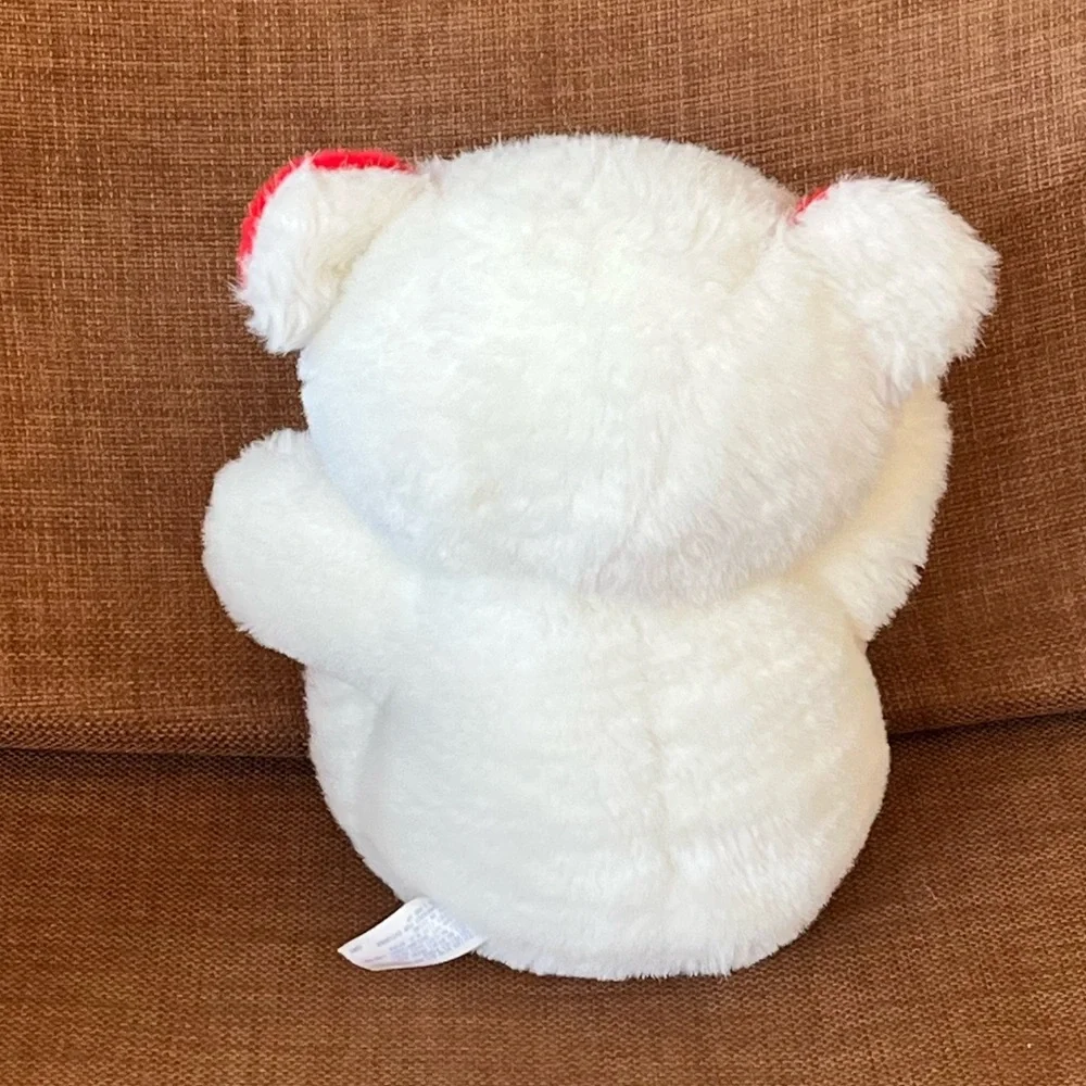 Vtg Dan Dee Be Mine Teddy Bear Plush Stuffed Animal Lace Satin Rose White Red